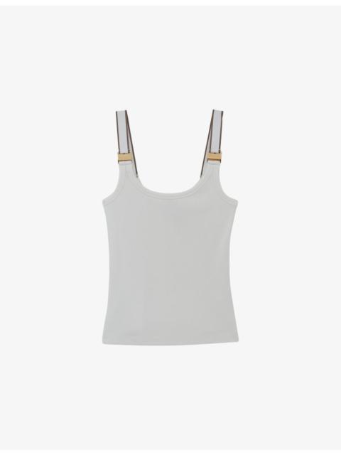 REISS Vinnie Hardware-Embellished Stretch-Cotton Vest