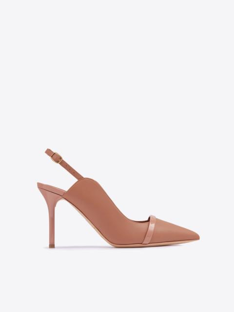 MALONE SOULIERS Marion 85 Blush Leather Slingbacks