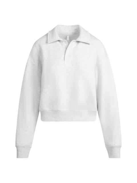 SKIMS Women's Cotton Fleece Polo Sweatshirt - Light Heather Grey