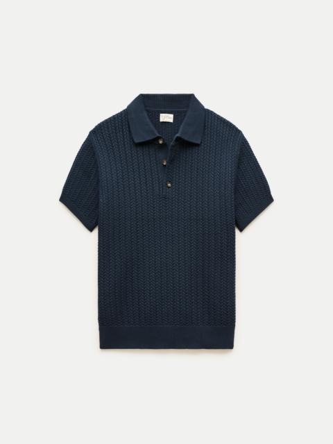 J.CREW Short-sleeve cable-knit cotton sweater-polo