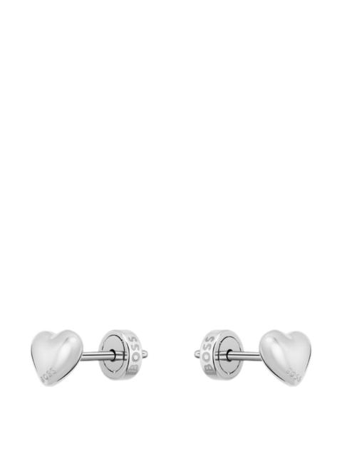 BOSS HEART-SHAPED STUD EARRINGS IN STAINLESS STEEL