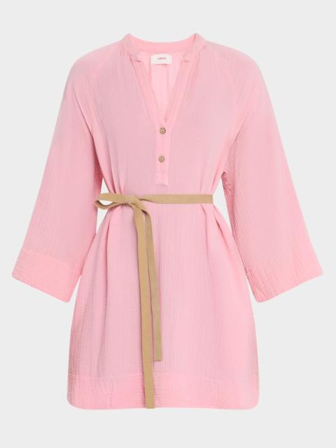 XÍRENA Carlotta Belted Gauzy Mini Dress