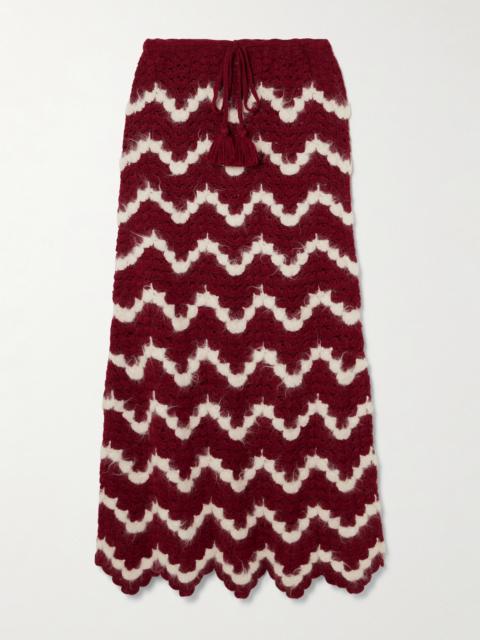 ESCVDO Safi Scalloped Crocheted Alpaca Midi Skirt