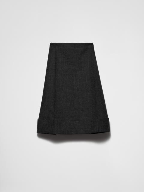 Prada Vintage-look rush stitch midi-skirt