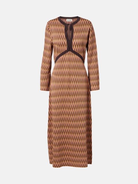 RIXO Pamela jacquard midi dress