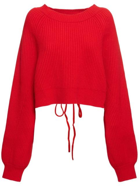 Yohji Yamamoto Wool blend rib knit cropped sweater