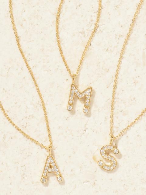 SOPHIE BILLE BRAHE Simple Letter 18-karat Recycled Gold Diamond Necklace