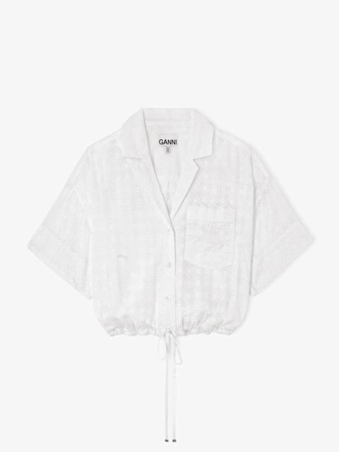 GANNI SHIRT IN WHITE BRODERIE ANGLAISE