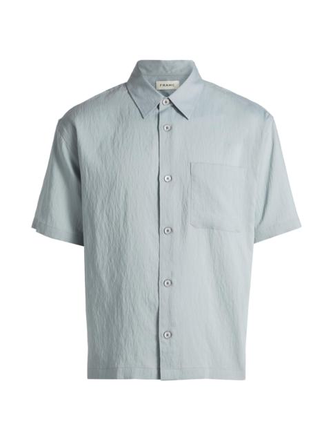 FRAME Men's Lightweight Short-Sleeve Shirt - Blue Grey Stripe