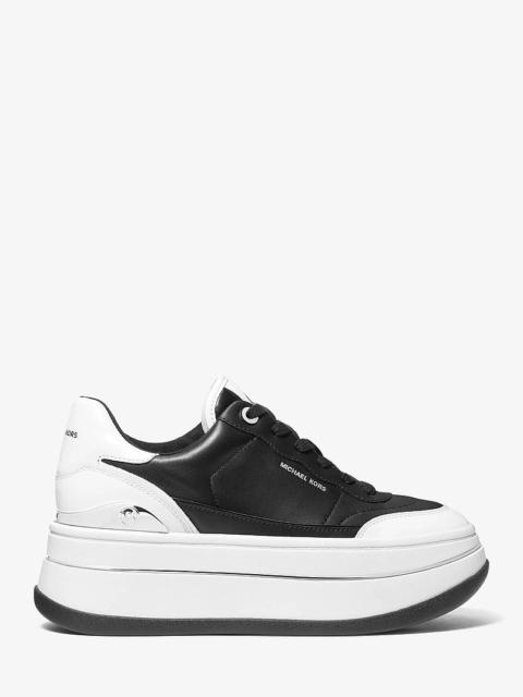 MICHAEL KORS Hayes Two-Tone Leather Platform Sneaker