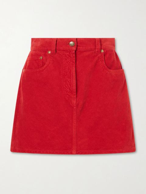 VERSACE Cotton-velvet mini skirt Tomato red