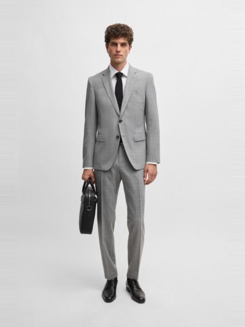 BOSS SLIM-FIT SUIT IN PATTERNED STRETCH CLOTH