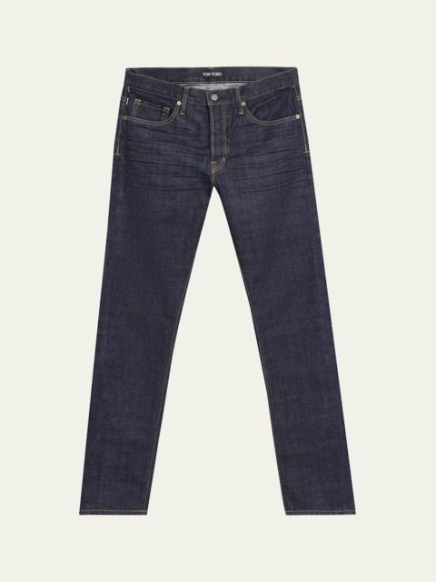TOM FORD Men's Washed Black Denim Slim Fit Jeans