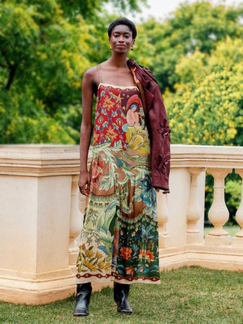 FARM RIO Lunar Boho Beaded Straps Maxi Dress