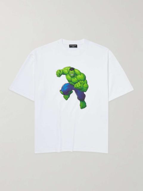 BALENCIAGA + Marvel Oversized Printed Cotton-Jersey T-Shirt
