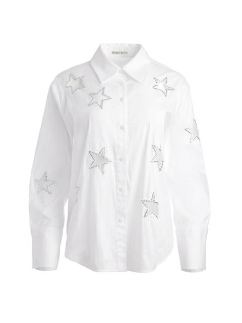 Alice + Olivia FINELY STAR EMBELLISHED BUTTON DOWN