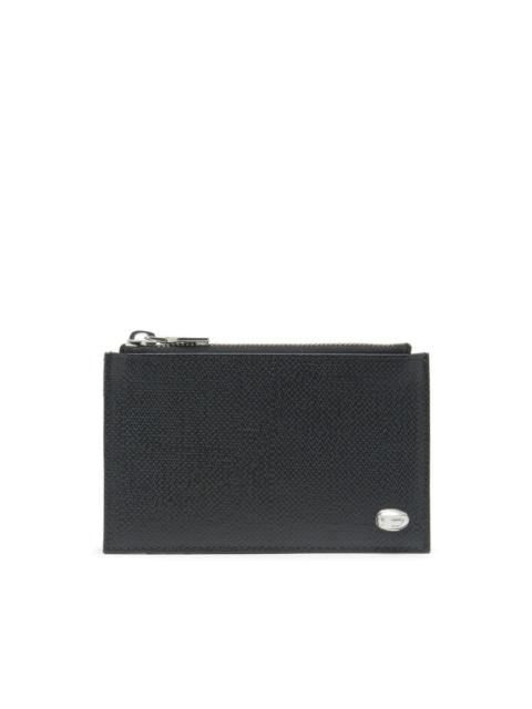 Diesel logo-plaque leather cardholder