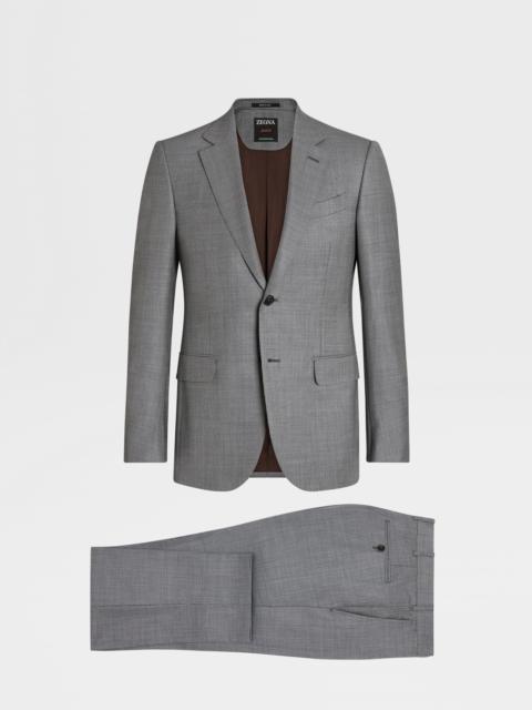 ZEGNA DARK GREY AND WHITE CENTOVENTIMILA WOOL SUIT