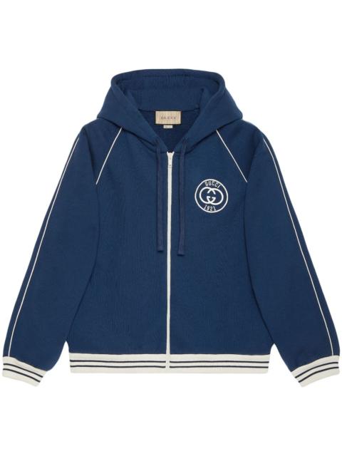 GUCCI Interlocking G logo-patch zipped hoodie