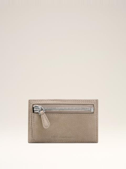 AMI Paris GREY COW LEATHER CARROUSEL ZIPPED CARD HOLDER