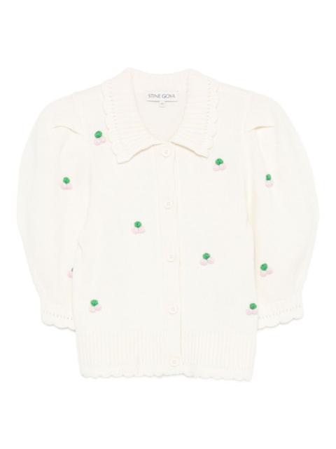 STINE GOYA puff-sleeve embroidered cardigan