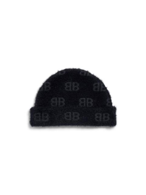 BALENCIAGA Women's Furry Beanie in Black