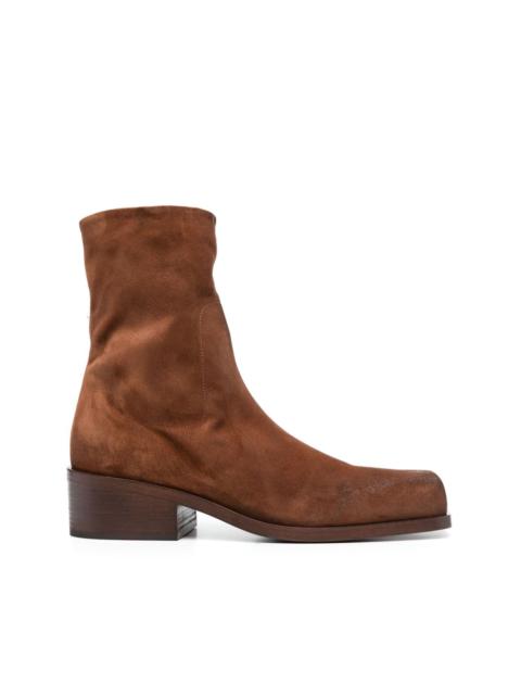 suede ankle-length boots