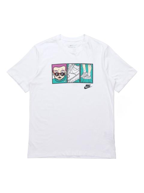 Nike Nike Sportswear NSW AF1 애니메이션 인쇄 스포츠 짧은 소매 백색 DH0012-100