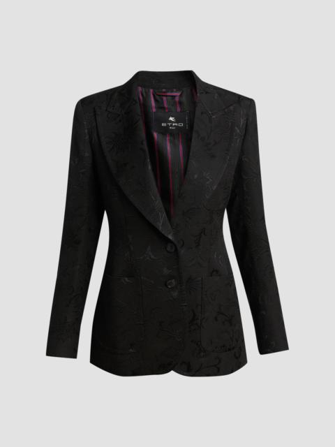 Etro Women's Paisley Jacquard Two-Button Blazer - Black