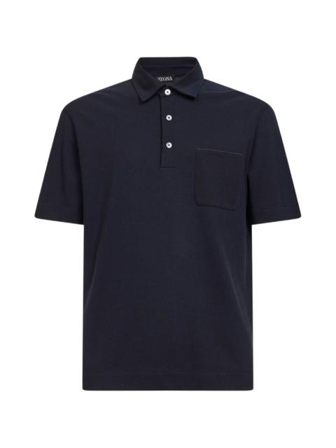 ZEGNA patch pocket cotton polo shirt