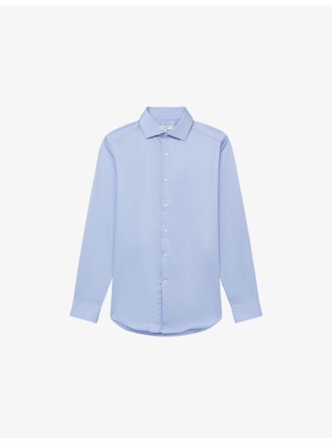 REISS Remote Slim-Fit Long-Sleeve Cotton Shirt
