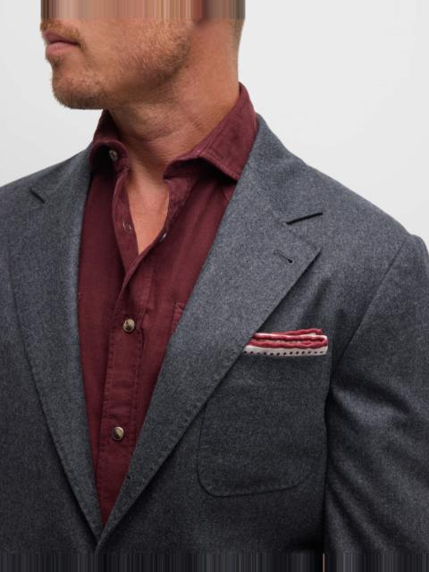 Men's Wool Flannel Patch-Pocket Suit