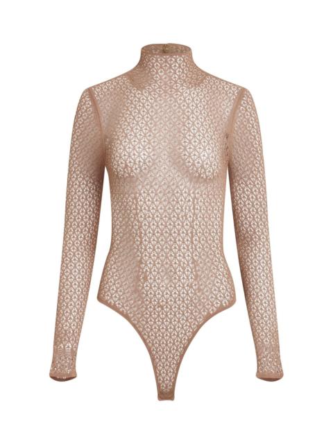 KHAITE Fena Bodysuit in Almond