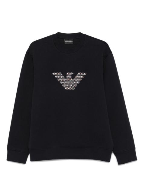 EMPORIO ARMANI eagle-emblem embroidered sweatshirt