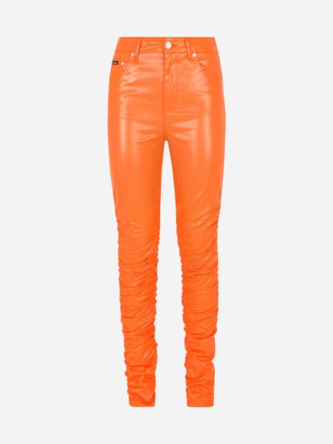 Dolce & Gabbana Coated cotton pants