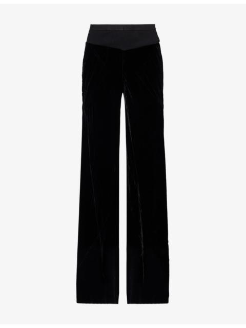 Rick Owens Bias Wide-Leg Velvet Trousers