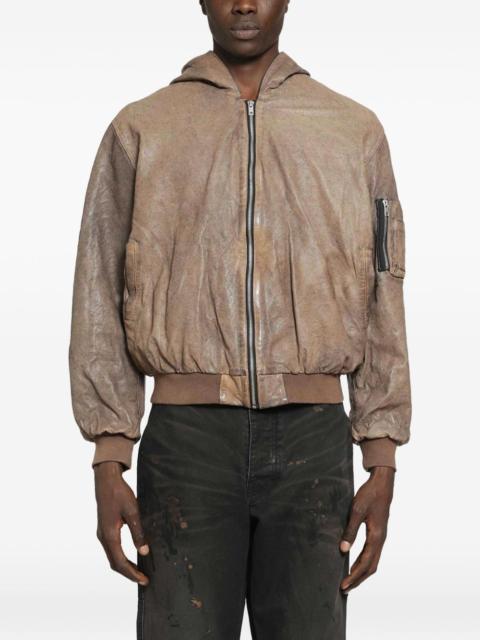 AlLEXANDER DIGENOVA hooded leather bomber jacket