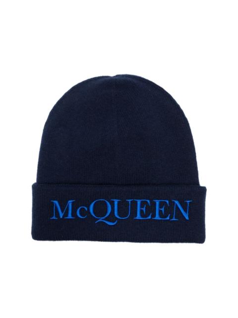 logo-embroidered cashmere beanie