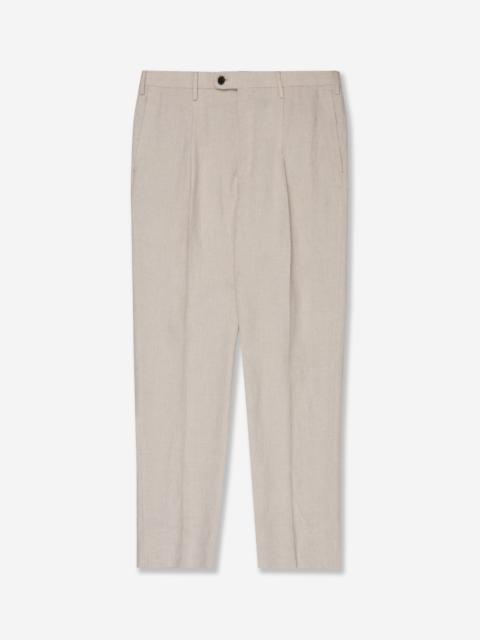 SLOWEAR Regular fit patterned linen trousers