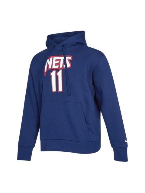 Nike Men's Nike Alphabet Numeric Printing Drawstring Hooded Long Sleeves Blue DB2255-493