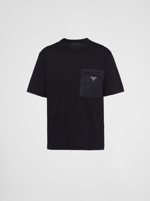 Re-Nylon and jersey T-shirt