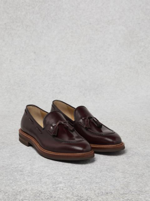 Shaded calfskin loafers with tassels