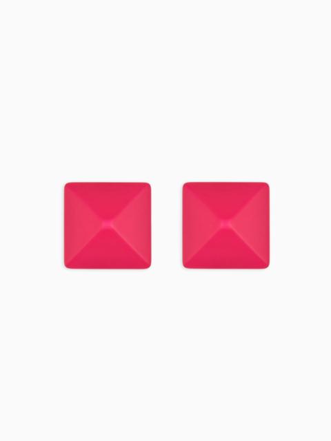 EMPORIO ARMANI Oversize square faceted earrings