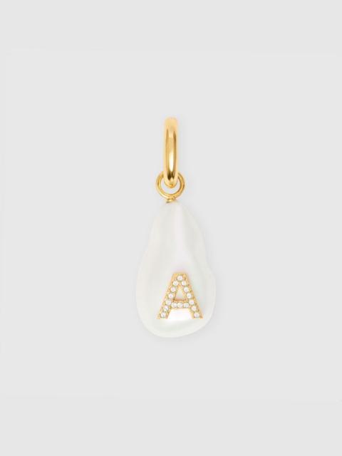 Burberry ‘A’ Crystal and Resin Pearl Letter Charm – Online Exclusive