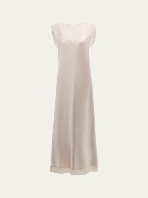 Chiffon Layered Midi Slip Dress