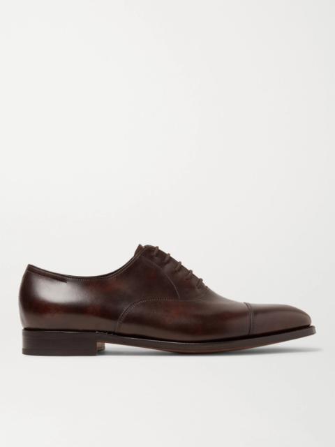 John Lobb City II Burnished-Leather Oxford Shoes Brown