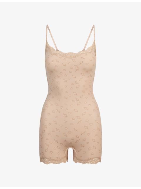 SKIMS Fits Everybody Lace-Trim Jersey Onesie