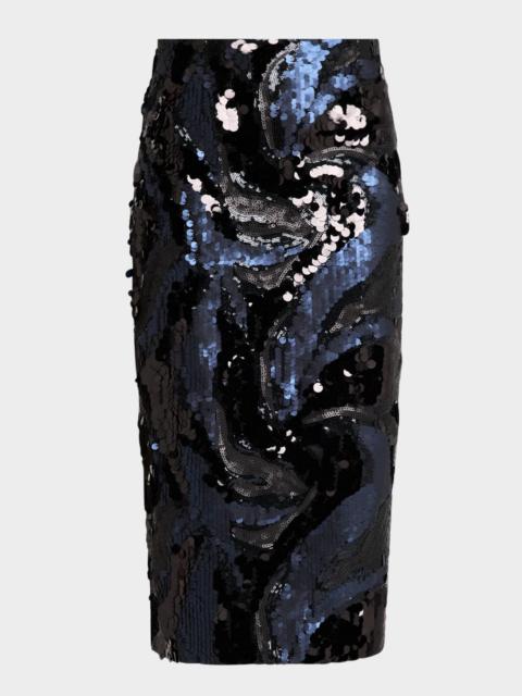 RAMY BROOK Donnelly Sequined Pencil Skirt