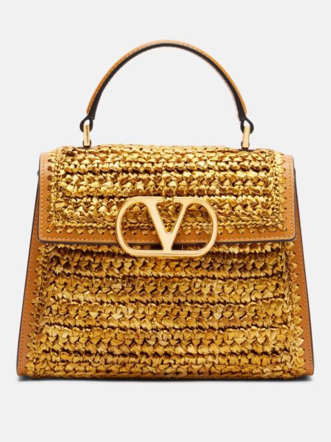 Valentino VSling Small raffia-effect top-handle bag