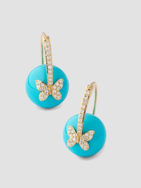 SYDNEY EVAN Women's Cocktail 14K Yellow Gold, Turquoise & 0.31 TCW Diamond Drop Earrings - Gold